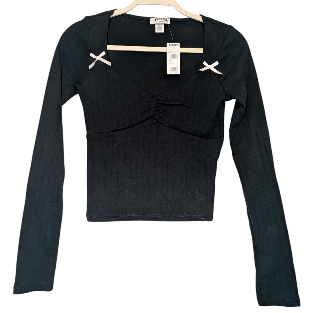 RSQ Black Long Sleeve Top